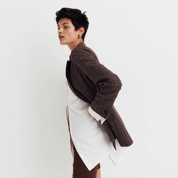 Madewell Caldwell Double-Breasted Blazer in Hedden Plaid - Picture 3 of 12